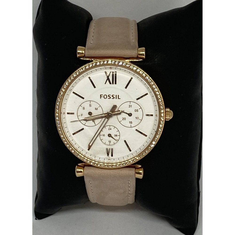 Fossil Carlie ES4544 Women's Blush Leather Analog